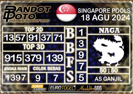 Prediksi Togel Singapore Pools 18 AGUSTUS 2024