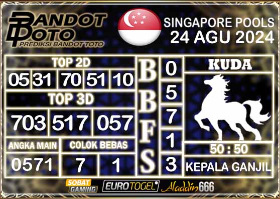 Prediksi Togel Singapore Pools 24 AGUSTUS 2024