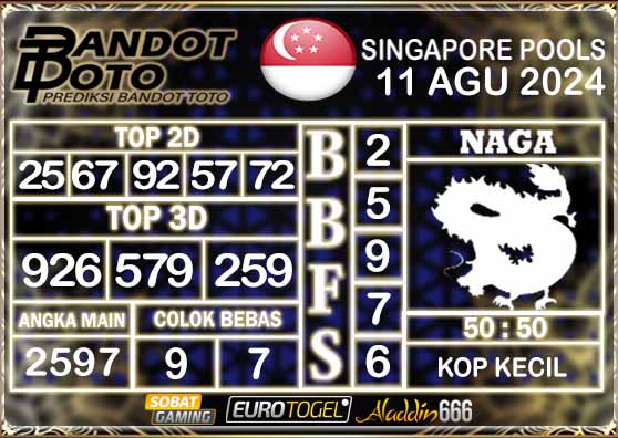 Prediksi Togel Singapore Pools 11 AGUSTUS 2024