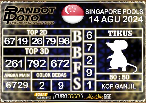 Prediksi Togel Singapore Pools 14 AGUSTUS 2024