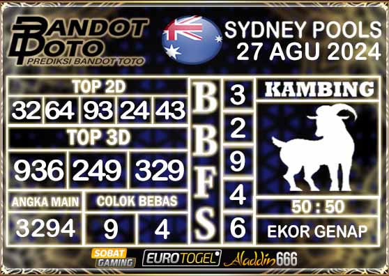 Prediksi Togel Sydney Pools 27 AGUSTUS 2024