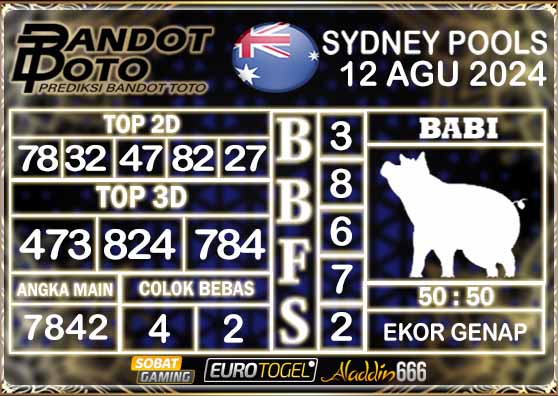 Prediksi Togel Sydney Pools 12 AGUSTUS 2024