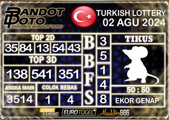 Prediksi Togel Turki Pools 02 AGUSTUS 2024