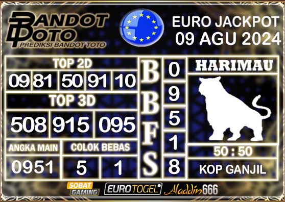 Prediksi Togel Euro Pools 09 AGUSTUS 2024