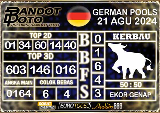 Prediksi Togel German Pools 21 AGUSTUS 2024