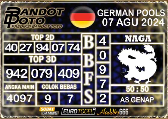 Prediksi Togel German Pools 07 AGUSTUS 2024