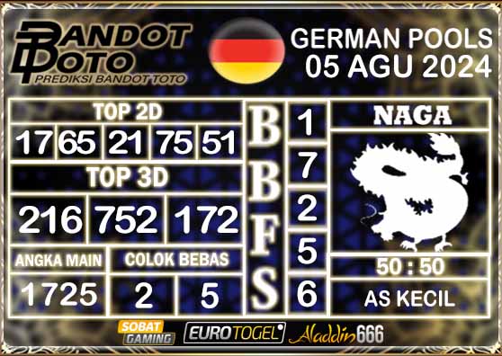 Prediksi Togel German Pools 06 AGUSTUS 2024