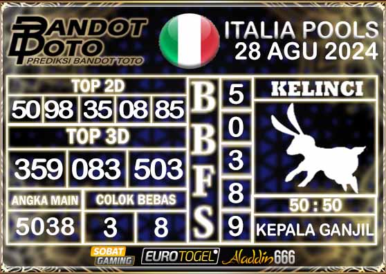 Prediksi Togel Italia Pools 28 AGUSTUS 2024