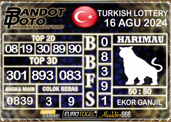 Prediksi Togel Turki Pools 16 AGUSTUS 2024