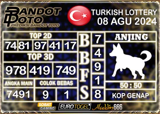 Prediksi Togel Turki Pools 08 AGUSTUS 2024