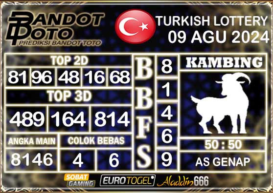 Prediksi Togel Turki Pools 09 AGUSTUS 2024