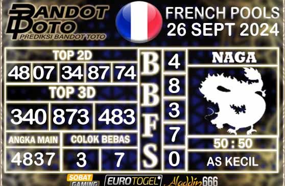 Prediksi Togel Prancis Pools 26 SEPTEMBER 2024