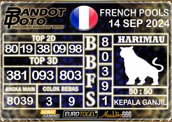 Prediksi Togel Prancis Pools 14 SEPTEMBER 2024