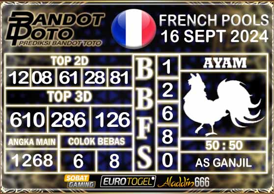 Prediksi Togel Prancis Pools 16 SEPTEMBER 2024