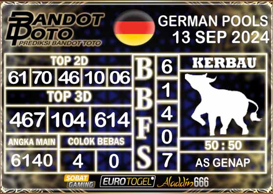 Prediksi Togel German Pools 13 SEPTEMBER 2024