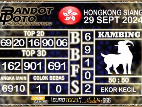 Prediksi Togel HK Siang 29 SEPTEMBER 2024