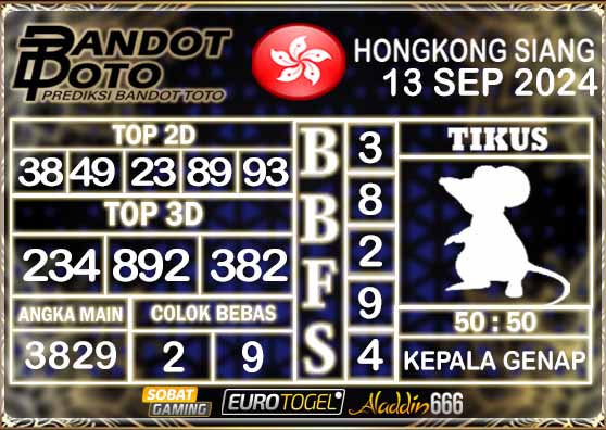 Prediksi Togel HK Siang 13 SEPTEMBER 2024