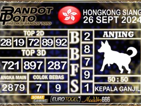 Prediksi Togel HK Siang 26 SEPTEMBER 2024