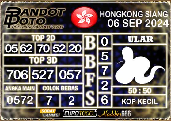 Prediksi Togel HK Siang 06 SEPTEMBER 2024