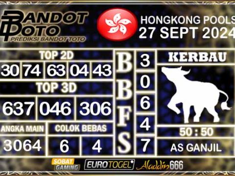 Prediksi Togel Hongkong Pools 27 SEPTEMBER 2024