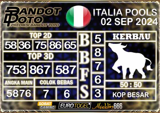 Prediksi Togel Italia Pools 02 SEPTEMBER 2024