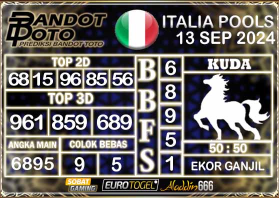 Prediksi Togel Italia Pools 13 SEPTEMBER 2024