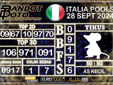 Prediksi Togel Italia Pools 28 SEPTEMBER 2024