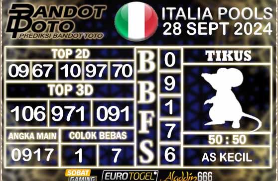 Prediksi Togel Italia Pools 28 SEPTEMBER 2024