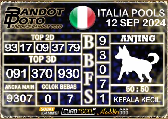 Prediksi Togel Italia Pools 12 SEPTEMBER 2024