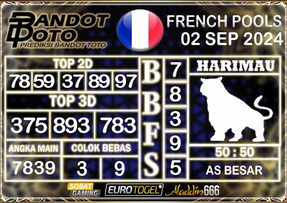 Prediksi Togel Prancis Pools 02 SEPTEMBER 2024