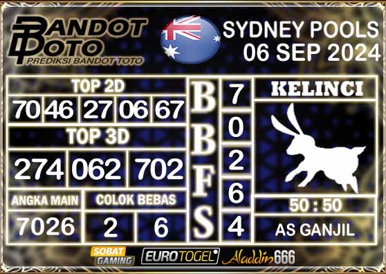 Prediksi Togel Sydney Pools 06 SEPTEMBER 2024