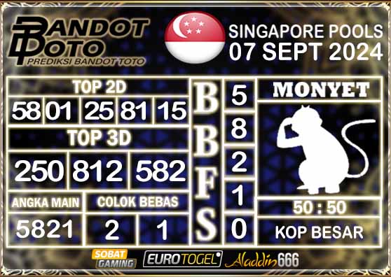 Prediksi Togel Singapore Pools 07 SEPTEMBER 2024