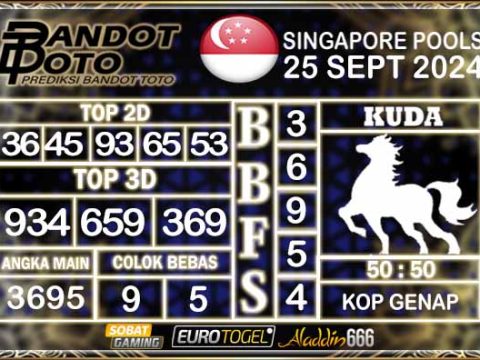 Prediksi Togel Singapore Pools 25 SEPTEMBER 2024