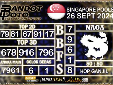 Prediksi Togel Singapore Pools 26 SEPTEMBER 2024