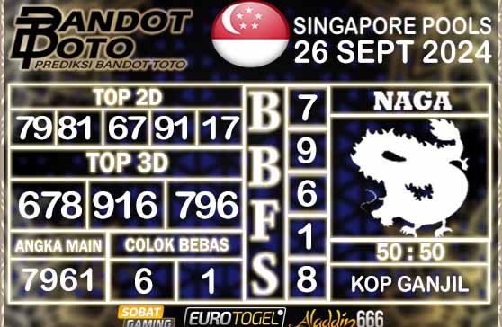 Prediksi Togel Singapore Pools 26 SEPTEMBER 2024