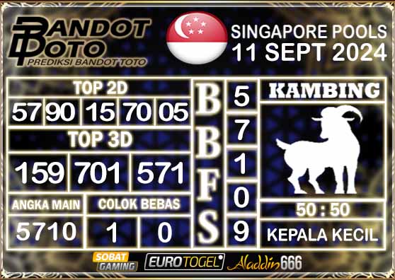 Prediksi Togel Singapore Pools 11 SEPTEMBER 2024