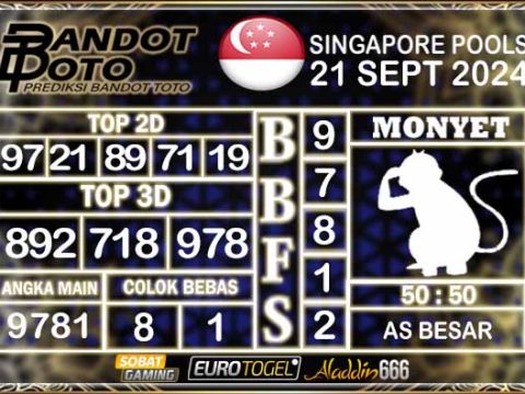 Prediksi Togel Singapore Pools 21 SEPTEMBER 2024