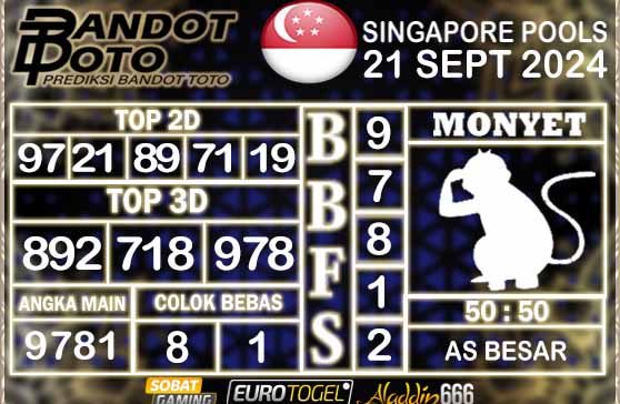 Prediksi Togel Singapore Pools 21 SEPTEMBER 2024