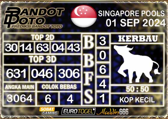 Prediksi Togel Singapore Pools 01 SEPTEMBER 2024