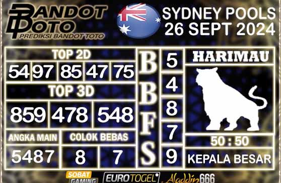 Prediksi Togel Sydney Pools 26 SEPTEMBER 2024