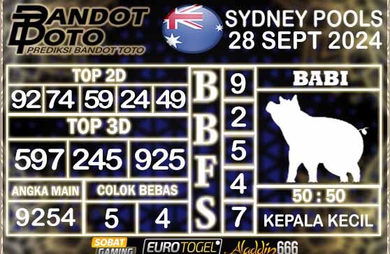 Prediksi Togel Sydney Pools 28 SEPTEMBER 2024