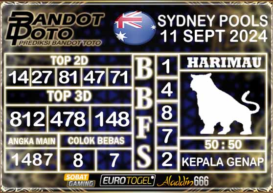 Prediksi Togel Sydney Pools 11 SEPTEMBER 2024