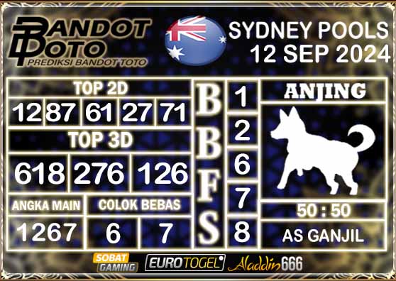 Prediksi Togel Sydney Pools 12 SEPTEMBER 2024