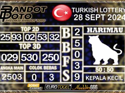 Prediksi Togel Turki Pools 28 SEPTEMBER 2024