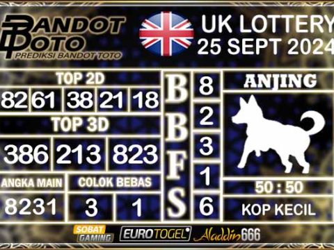 Prediksi Togel UK6D Lottery 25 SEPTEMBER 2024