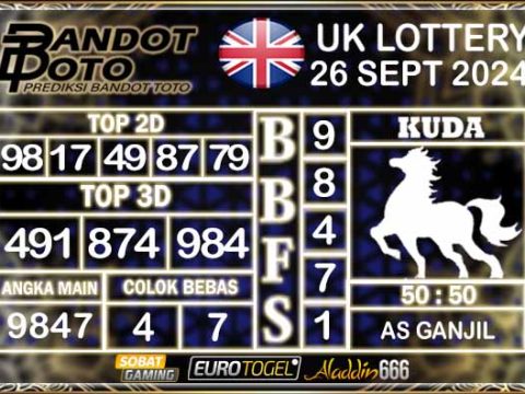 Prediksi Togel UK6D Lottery 26 SEPTEMBER 2024