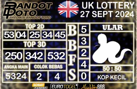 Prediksi Togel UK6D Lottery 27 SEPTEMBER 2024