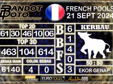 Prediksi Togel Prancis Pools 21 SEPTEMBER 2024