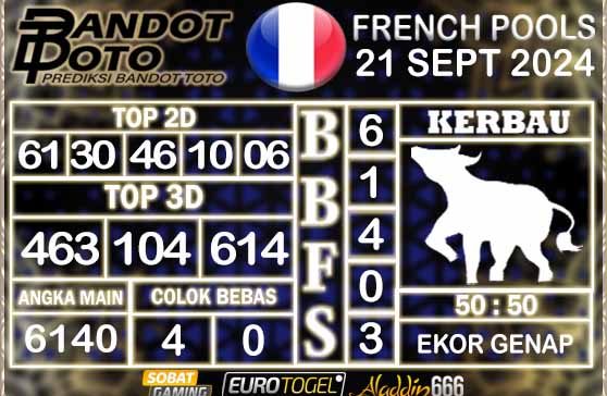 Prediksi Togel Prancis Pools 21 SEPTEMBER 2024