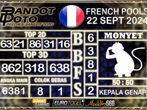 Prediksi Togel Prancis Pools 22 SEPTEMBER 2024